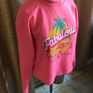 Prince Peter Hot Pink Cutoff Sweatshirt  XL  “Fabulous” Wording On Front-New